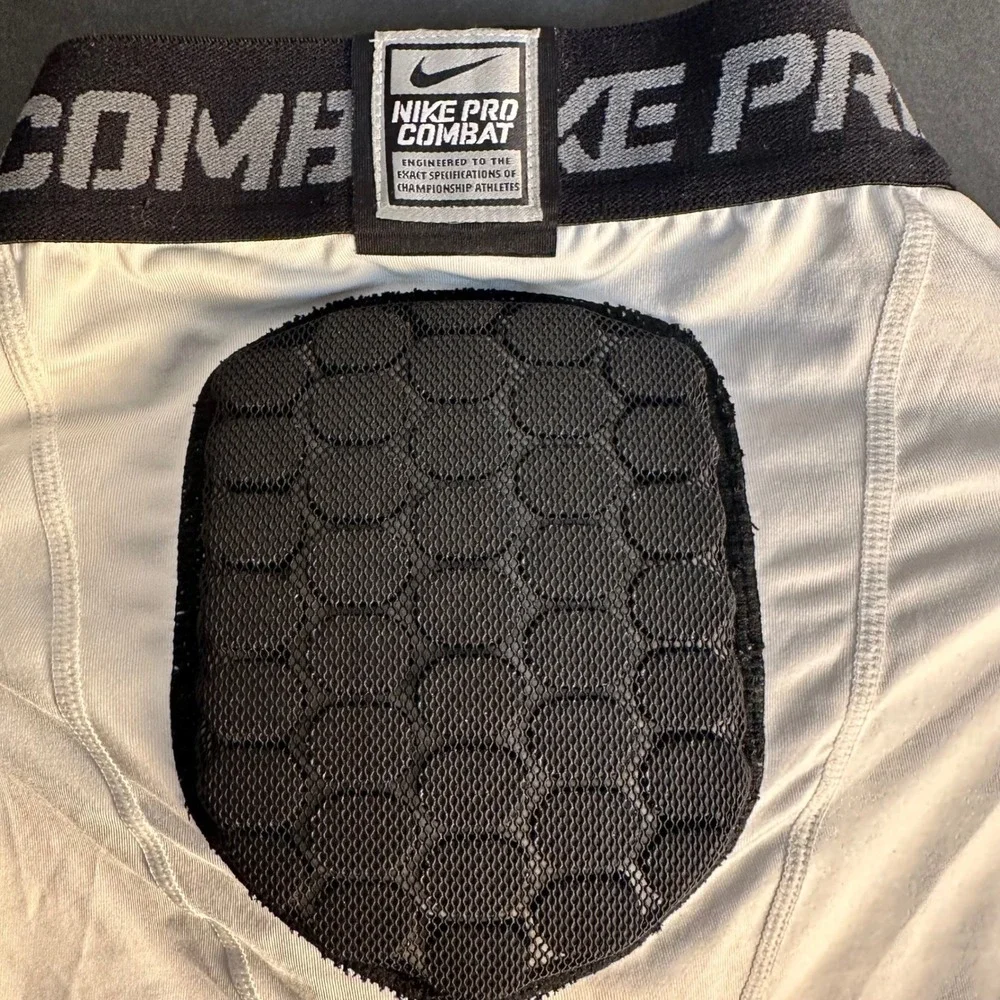 Nike Pro Combat Padded‎ Compression Shorts Mens L White Hyperstrong Dri-FIT